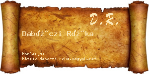 Dabóczi Réka névjegykártya